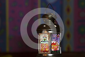 A flashlight with stained glass windows (handmade