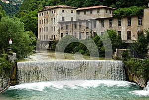 Flashy stream and waterfall in Rovereto