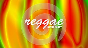 Flashy wavy background for reggae night party design. Iridescent vector graphics