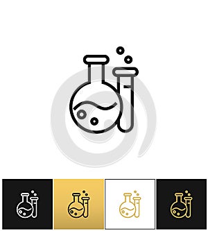 Flask and beaker equipment lab vector icon