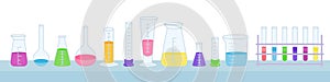 Flask beaker microscope jar science chemistry flat