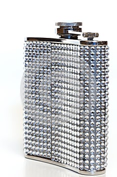 Flask decorative with rhinestones isolated