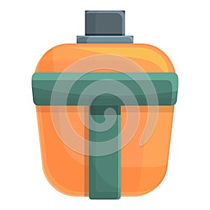 Flask for expeditions icon, cartoon style photo