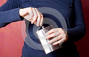 Flask in hands