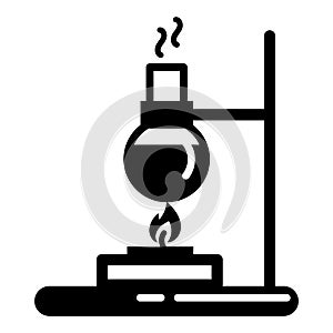 Flask lab burner icon, simple style