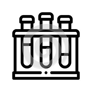 Flask With Pathogen Analysis Vector Sign Icon