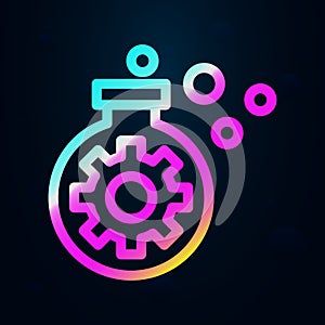 Flask, screw nolan icon. Simple thin line, outline vector of bioengineering icons for ui and ux, website or mobile application