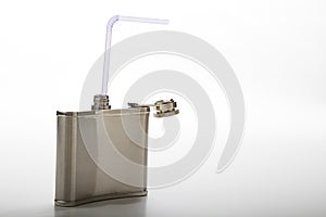 A flask and a straw
