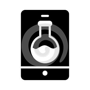 Flask glyph flat vector icon