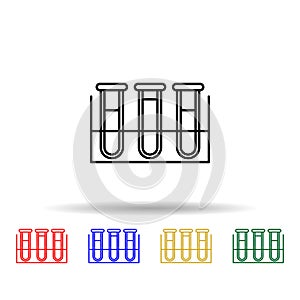 Flasks multi color icon. Simple thin line, outline vector of blood donation icons for ui and ux, website or mobile application