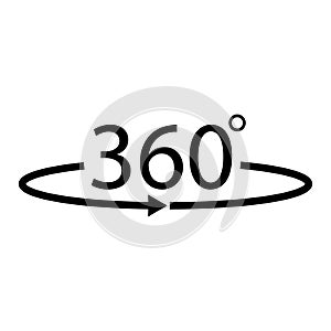 Flat 360 rotation vector icon. 360 degree arrow .vector 10 eps