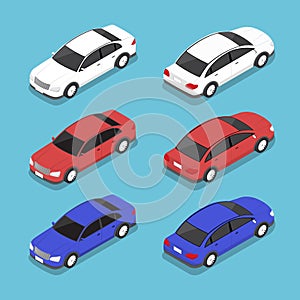 Flat 3d isometric car