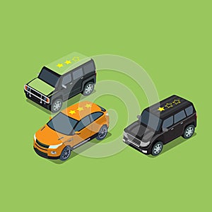 Flat 3d isometric high quality city road transport