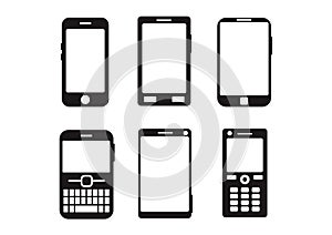 Flat abstract mobile gadgets black