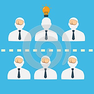 Flat abstract people icons while brainstorming eps