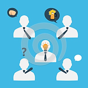 Flat abstract people icons while brainstorming eps