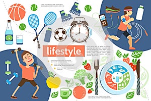 Flat Active Lifestyle Infographic Template