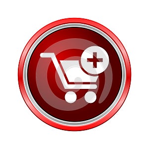 Flat add to cart icon, Internet button on white background