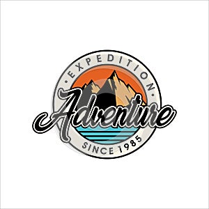 Flat Adventure Vintage Logo Vector