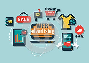 Flat advertising icons