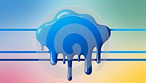 flat aesthetic linear dripping blue paint on multicolo ai generated