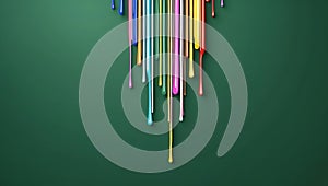 flat aesthetic linear dripping multicolor paint on gre ai generated