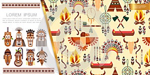 Flat African Ethnic Elements Concept