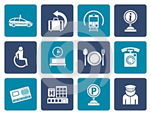 Flat airport, travel and transportation icons 2