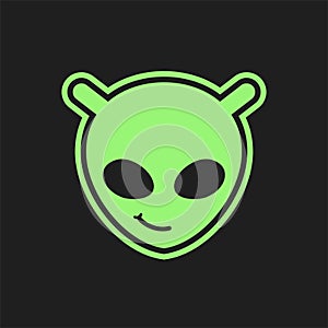 Flat alien face icon