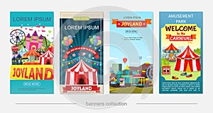 Flat Amusement Park Vertical Banners