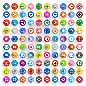 Flat arrow icon circle web button