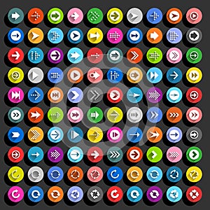 Flat arrow icon circle web button