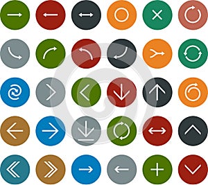 Flat arrow icons.