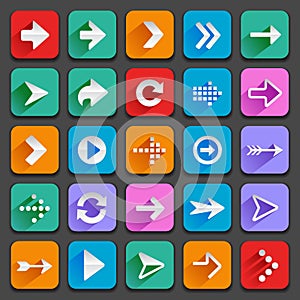 Flat arrow icons