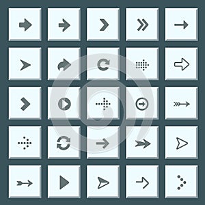 Flat arrow icons