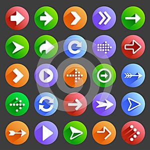 Flat arrow icons 4