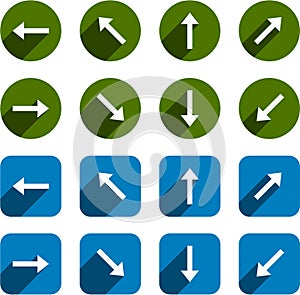 Flat arrow icons.