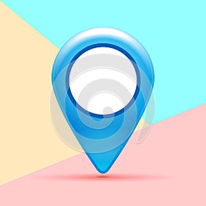 Flat art design graphic image of pointer icon on pink and blue b