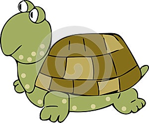 Flat Art Tortoise Cartoon Character Illustration