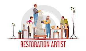 Flat Artist Restorer Concept