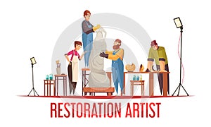 Flat Artist Restorer Concept