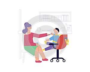 Flat Babysitter Illustration