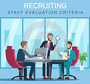 Flat Banner Recruiting Staff Evaluation Criteria. photo