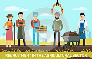 Flat Banner Recruitment in Agricultural Sector.