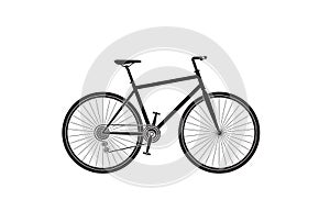 Flat bar bicycle isolated white background, Vector illustration