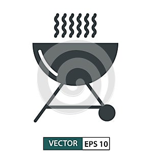 Flat barbaque icon. Line style. Vector illustration EPS 10