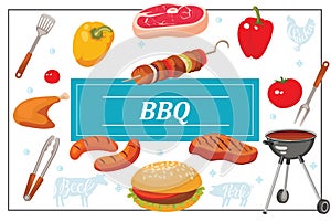 Flat Bbq Party Colorful Template