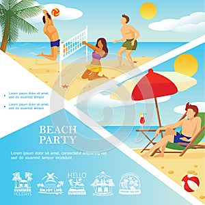 Flat Beach Vacation Template