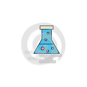 Flat Beaker Icon. Vector