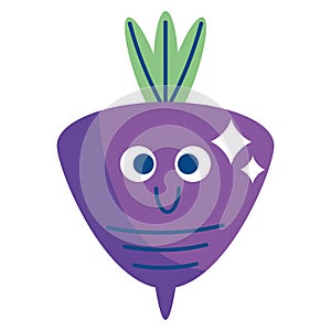 Flat Beetroot Vegetable Vector Icon